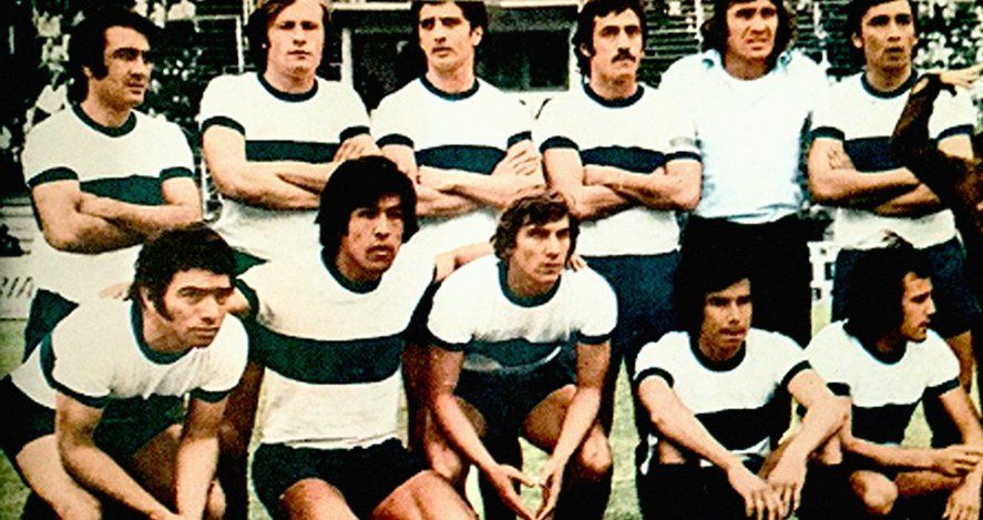 Una formación de Gimnasia a comienzos de la década del 70'.