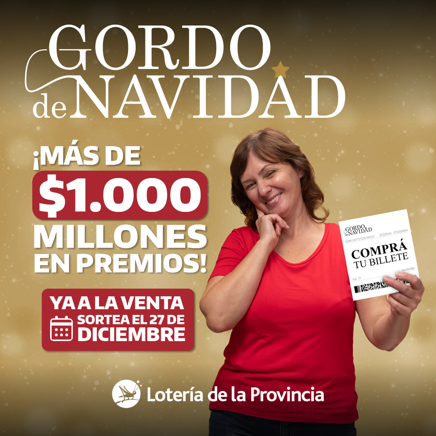Cuenta regresiva para el Gordo de Navidad, el clásico sorteo bonaerense con premios increíbles.