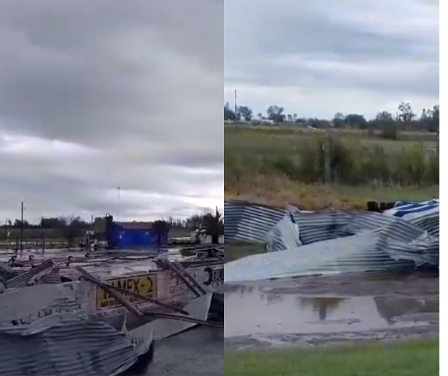 Imágenes del paso de la tormenta por Nueve de Julio.