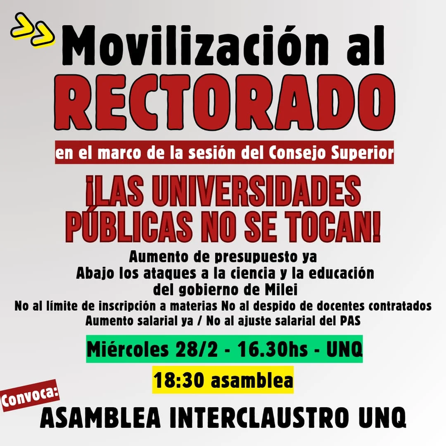 Movilización y manifestación de los estudiantes de la Universidad de Quilmes. Movilización y manifestación de los estudiantes de la Universidad de Quilmes.