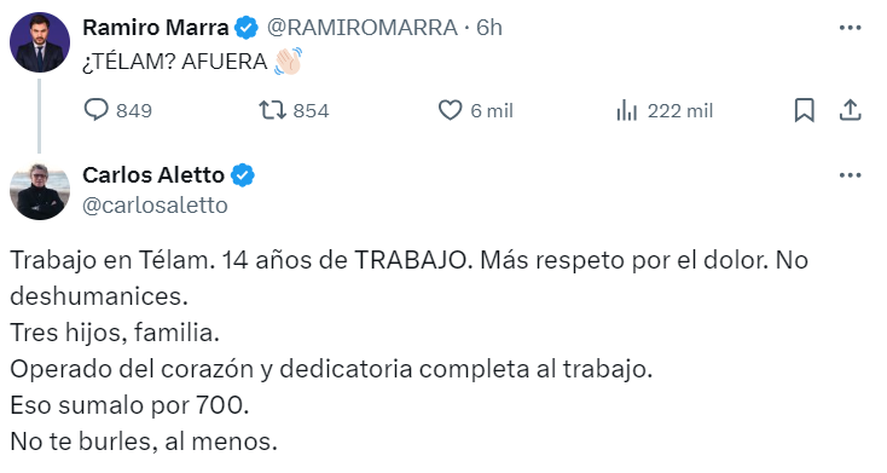 La polémica publicación de Ramiro Marra en X.