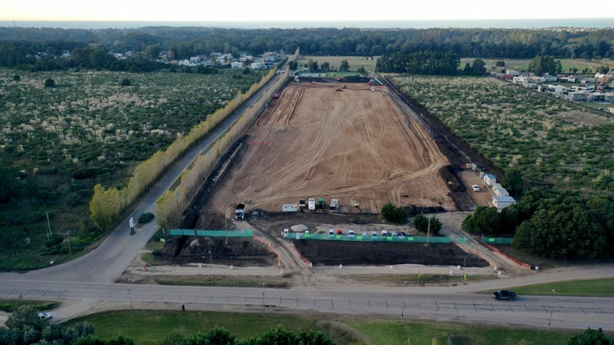 Vista aérea de lo que será el nuevo hipermercado en Mar del Plata.
