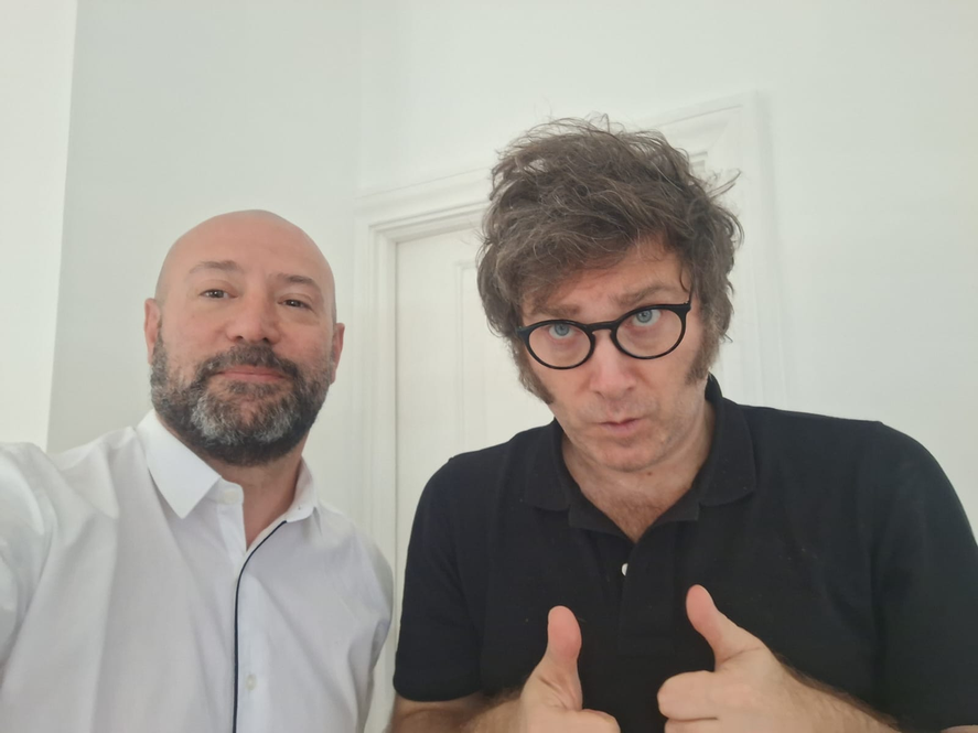 Spagnuolo y Javier Milei. Spagnuolo y Javier Milei.