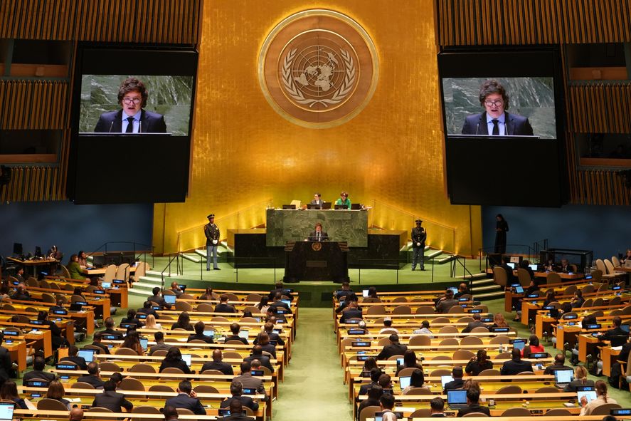 Javier Milei tildó a la ONU de “socialista” y defendió a Israel 