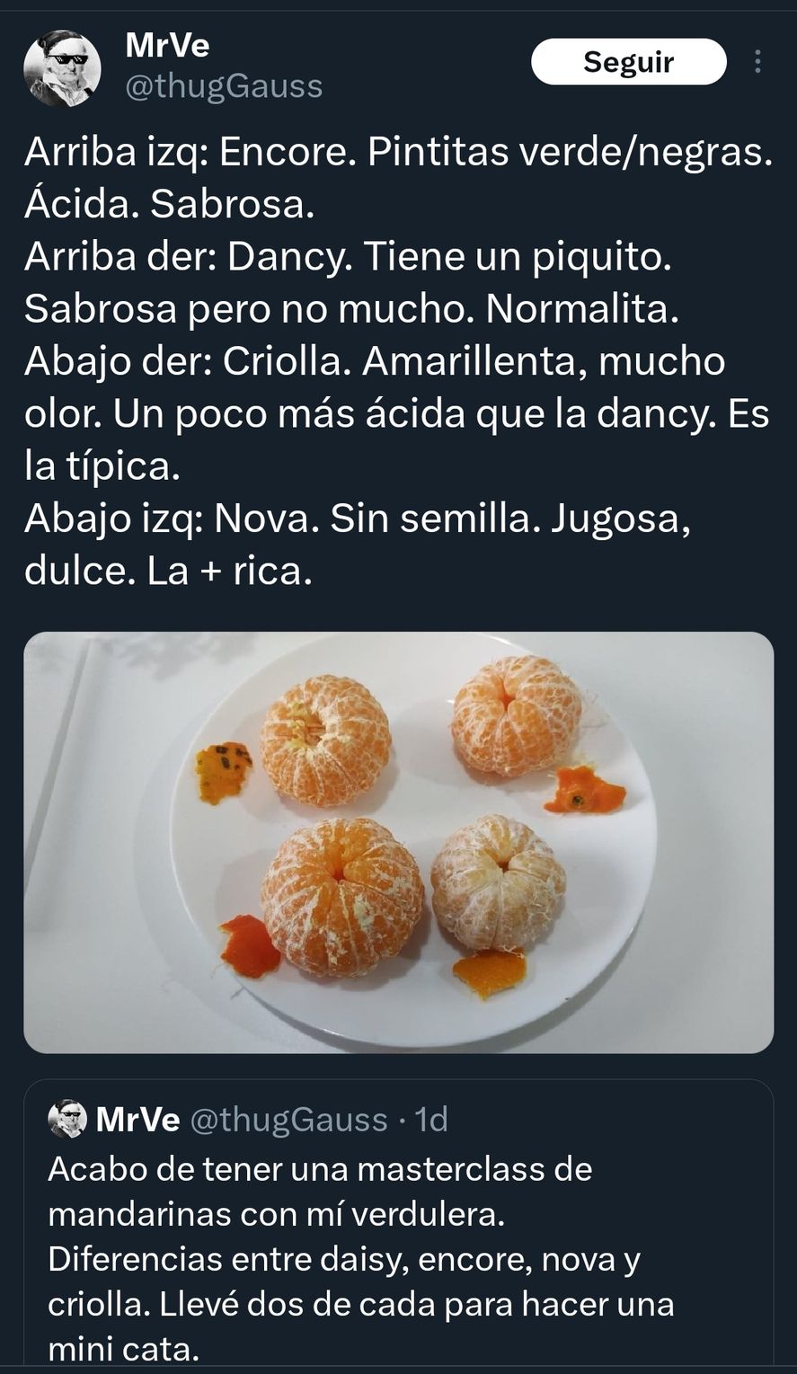 La explicación del Masterclass de la mandarina 