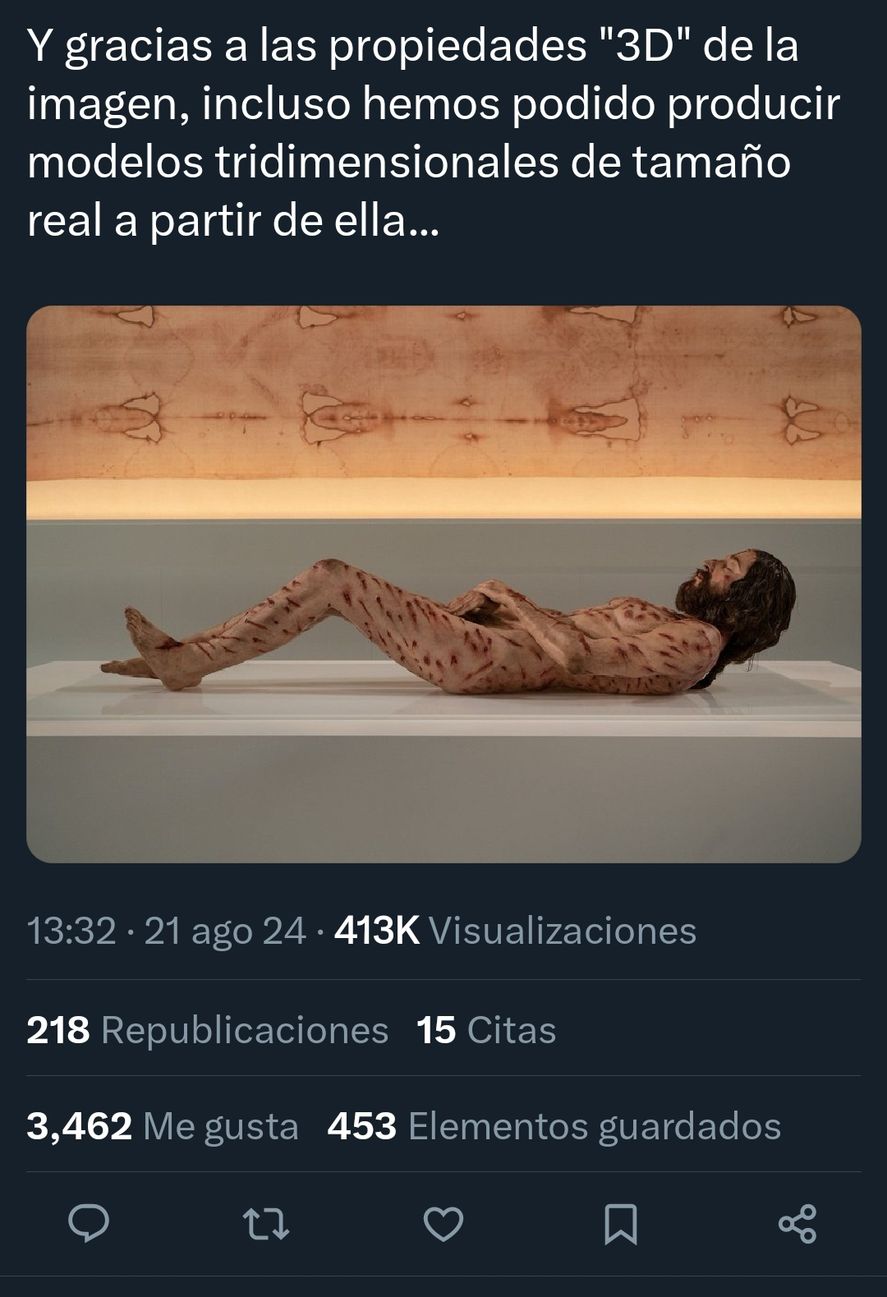 La investigación permitiría replicar en 3D la imagen de Jesús 