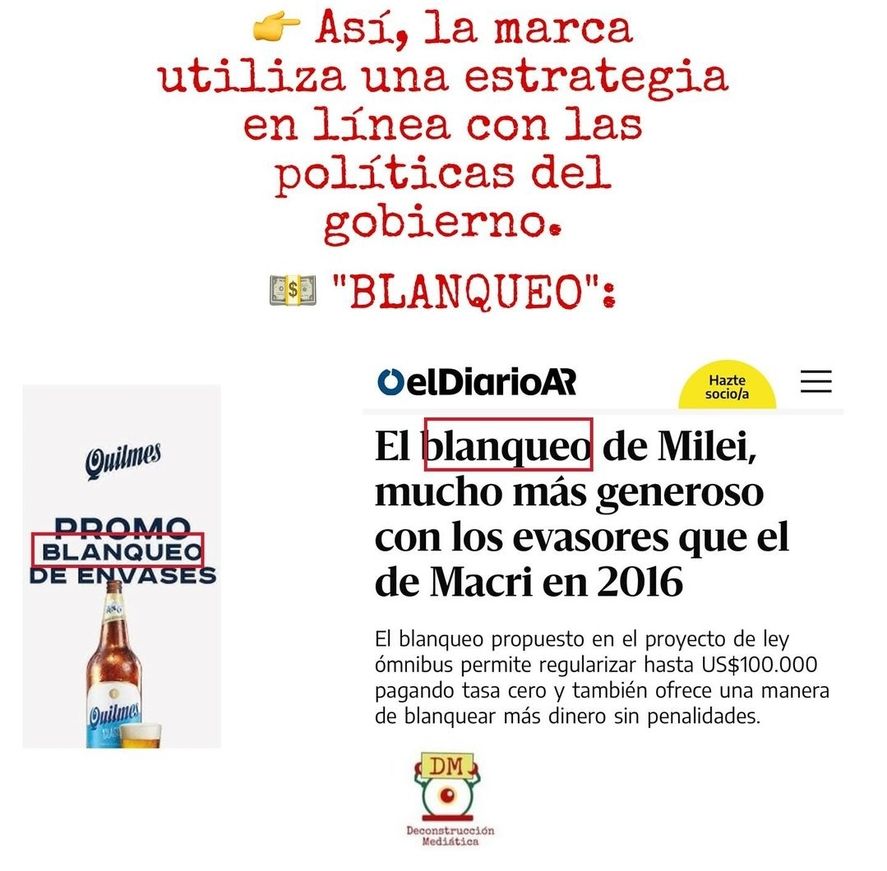 La publicidad de la cerveza Quilmes alineada a los términos que utiliza el gobierno