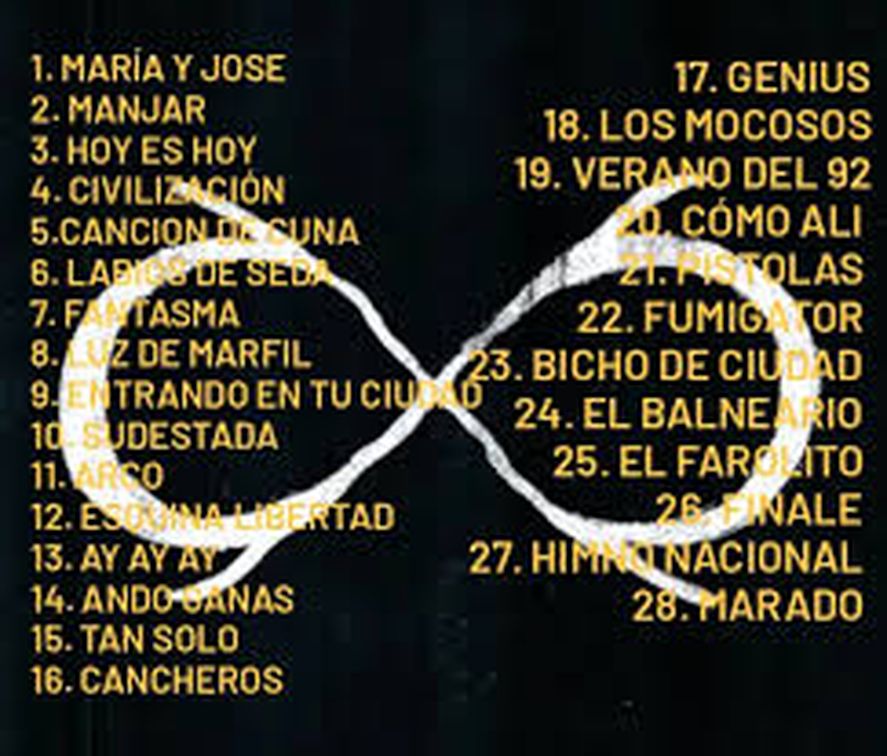 Los Piojos: lista de temas del domingo 15