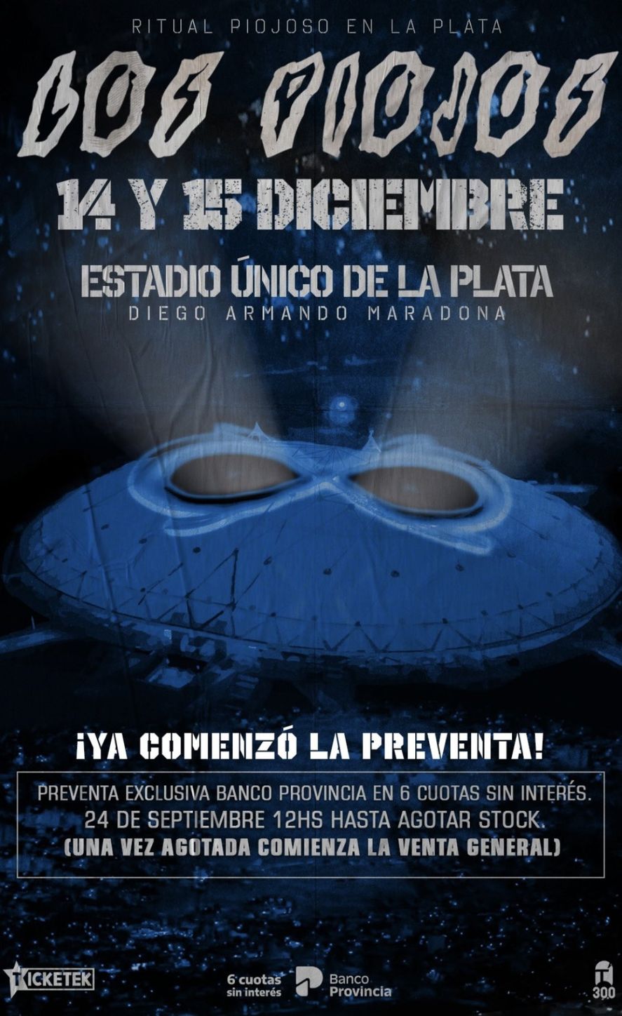 Ya se encuentran a la venta las entradas para ver a Los Piojos en el Estadio Diego A. Maradona de La Plata y los usuarios se expresaron. Ya se encuentran a la venta las entradas para ver a Los Piojos en el Estadio Diego A. Maradona de La Plata y los usuarios se expresaron.