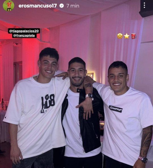 El emoji desafortunado de Eros Mancuso junto a futbolistas de Estudiantes