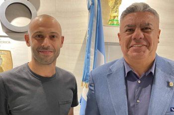 Javier Mascherano, director técnico de la Selección Argentina Sub 20, y Claudio Tapia, presidente de la Asociación del Fútbol Argentino