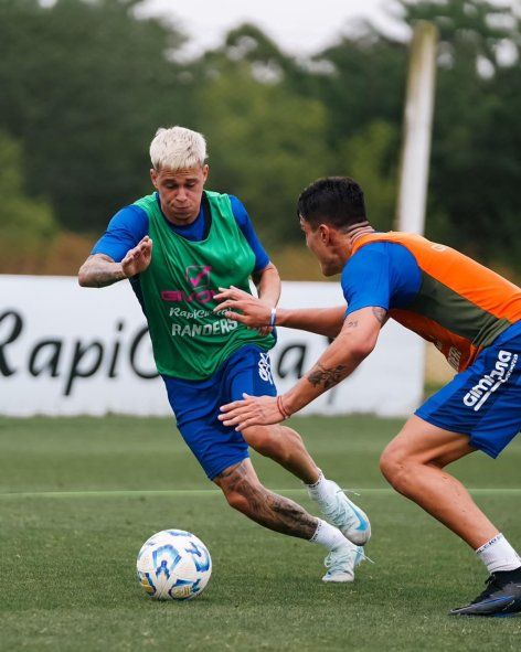 Matías Abaldo entrenando en Gimnasia.