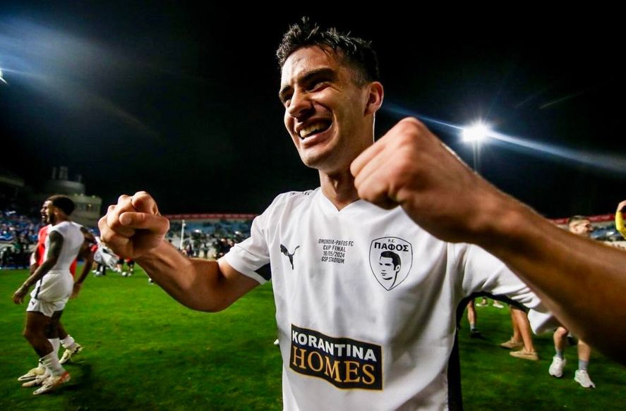 Matías Melluso prácticamente no jugó en el Pafos desde que salieron campeones de la liga 2023/24.