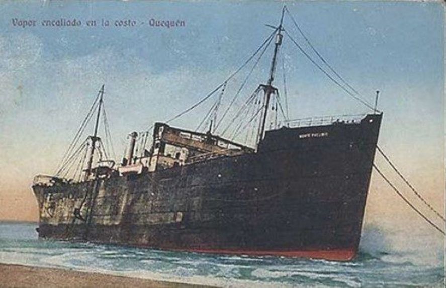 Montepasubio, uno de los barcos que naufragaron en las costas de Necochea hace 100 años. Montepasubio, uno de los barcos que naufragaron en las costas de Necochea hace 100 años.