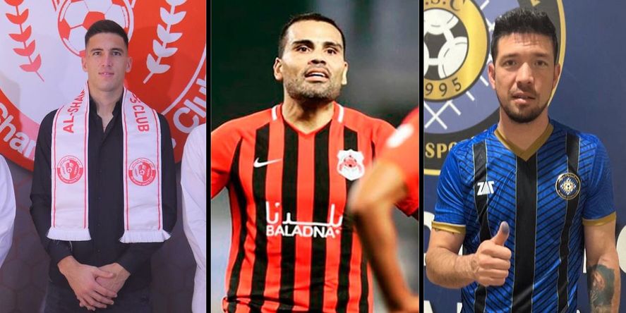 Los últimos tres argentinos en Qatar: Mercado, Nani y Vittor.