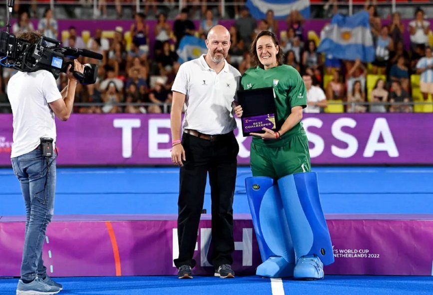 Bélen Succi, en su último partido con Las Leonas, elegida Mejor Arquera del Mundial