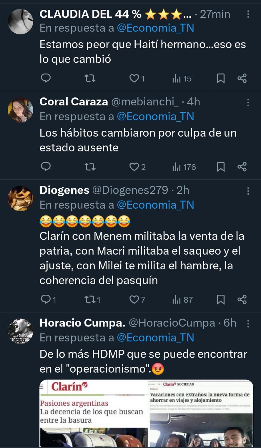 Opiniones en redes sobre el artículo que habla de la caída del consumo de champañas y espumantes en TN Opiniones en redes sobre el artículo que habla de la caída del consumo de champañas y espumantes en TN