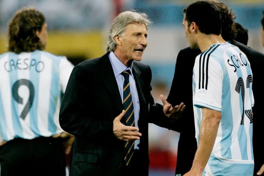 José Pekerman y Lionel Scaloni en la Selección Argentina en el Mundial 2006.