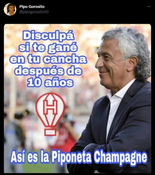 Así es la Piponeta Champagne, el mensaje que compartió Néstor Gorosito en su cuenta de Twitter