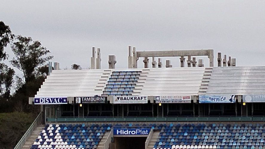 Así se ven las obras en la Platea Néstor Basile desde el Estadio Así se ven las obras en la Platea Néstor Basile desde el Estadio