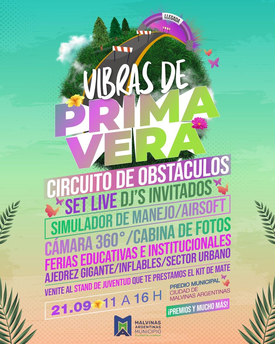 Con un gran festival, el sábado 21 de septiembre se celebrará el Día de la Primavera en el partido de Malvinas Argentinas. 