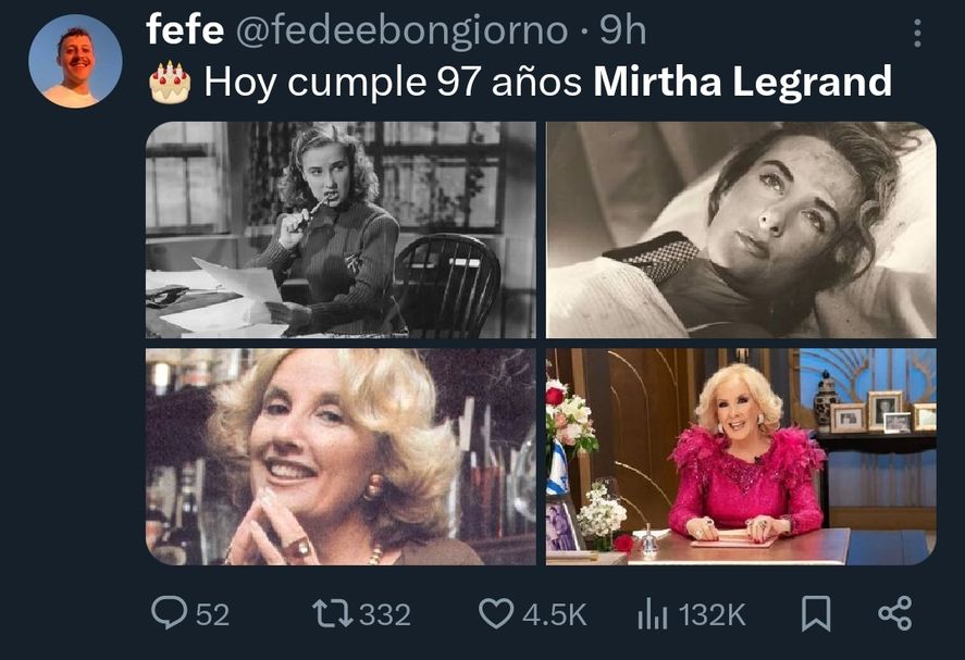 Recordatorios, homenajes y memes por el cumpleaños de Mirtha Legrand Recordatorios, homenajes y memes por el cumpleaños de Mirtha Legrand