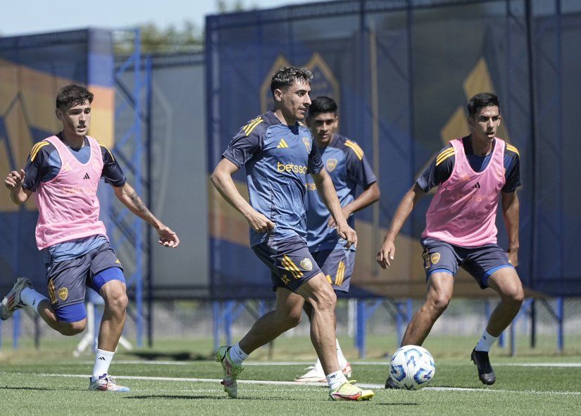 Renzo Giampaoli, parte de los trabajos del Xeneize en Boca Predio