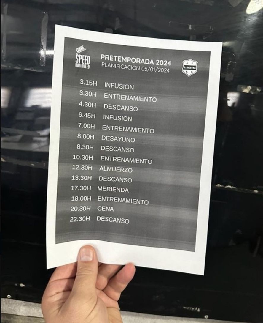 La planificación de la pretemporada de Riestra La planificación de la pretemporada de Riestra