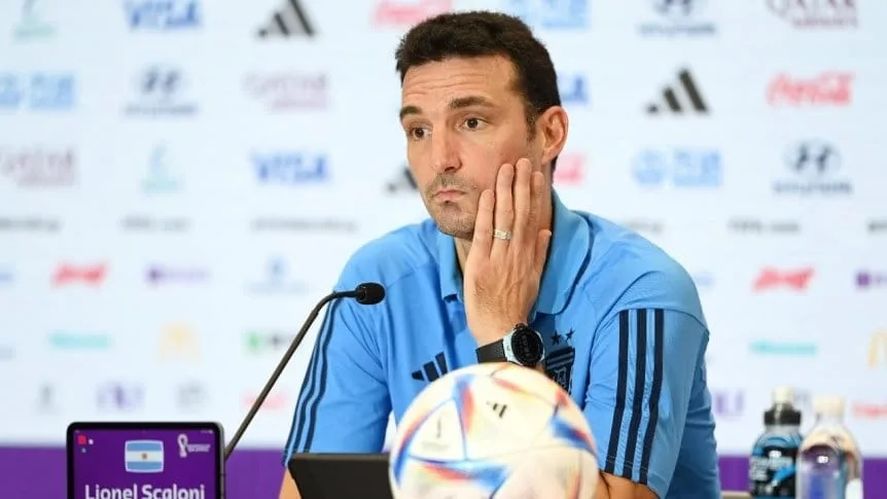Lionel Scaloni en conferencia de prensa en el Mundial Qatar 2022.