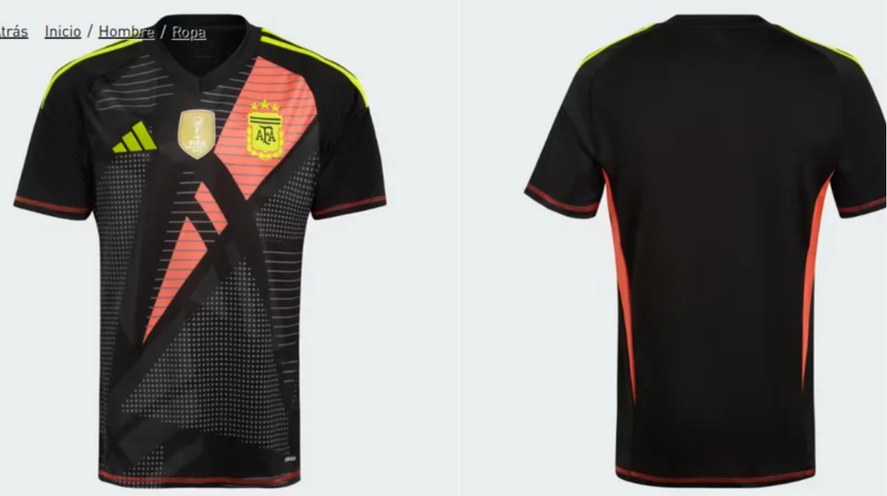 El modelo de camiseta de arquero de la Selección generó revuelo. El modelo de camiseta de arquero de la Selección generó revuelo.