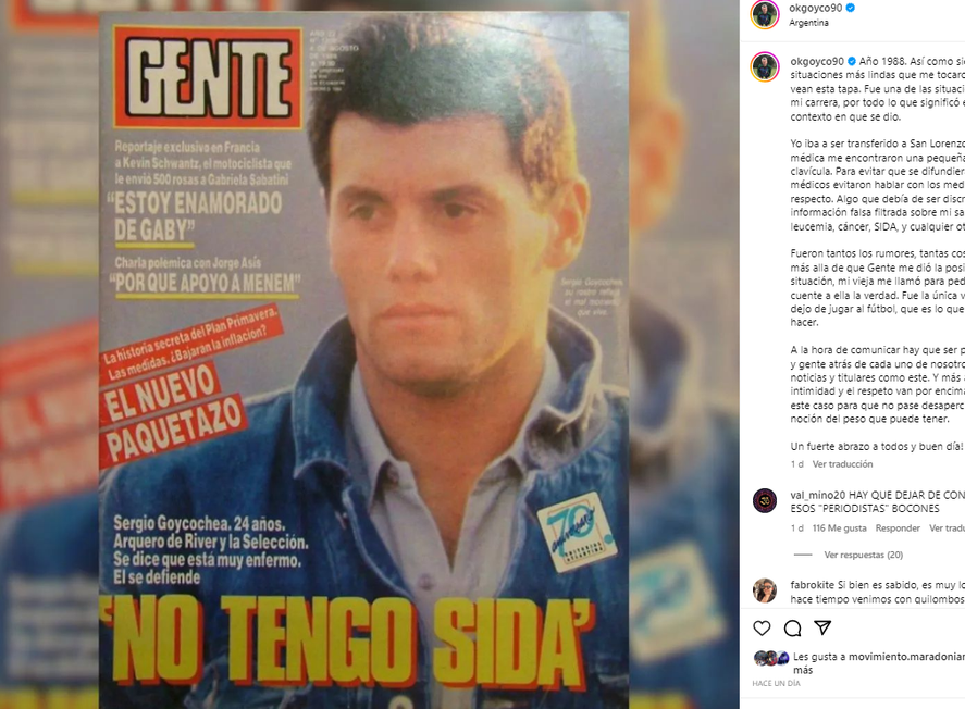 La dura tapa de Goycochea en 1988.