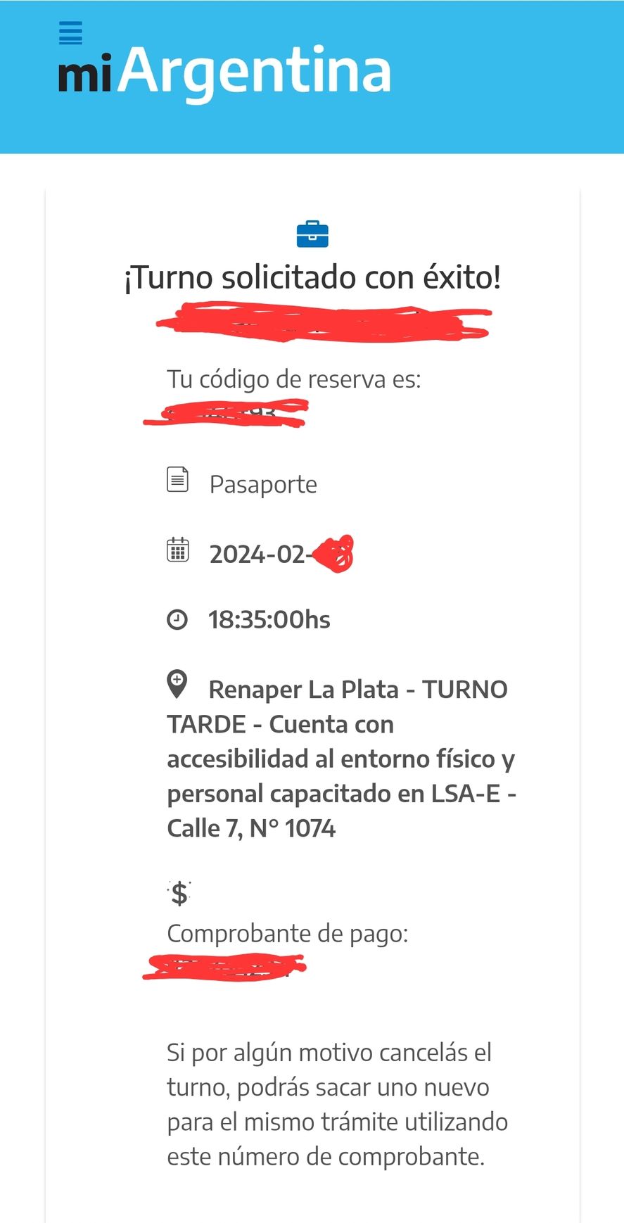Si se saca turno en el Renaper a través de la app Mi Argentina en la jornada de este lunes 8 de enero de 2024 aún se paga a precio viejo el trámite para sacar o renovar DNI y Pasaporte 