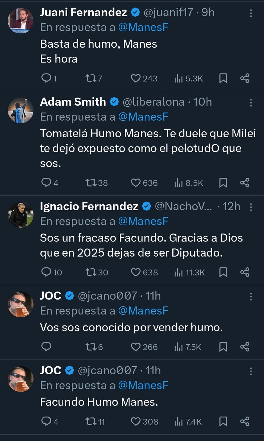 Todo el andamiaje troll de Javier Milei salió en manada a responderle a Facundo Manes Todo el andamiaje troll de Javier Milei salió en manada a responderle a Facundo Manes