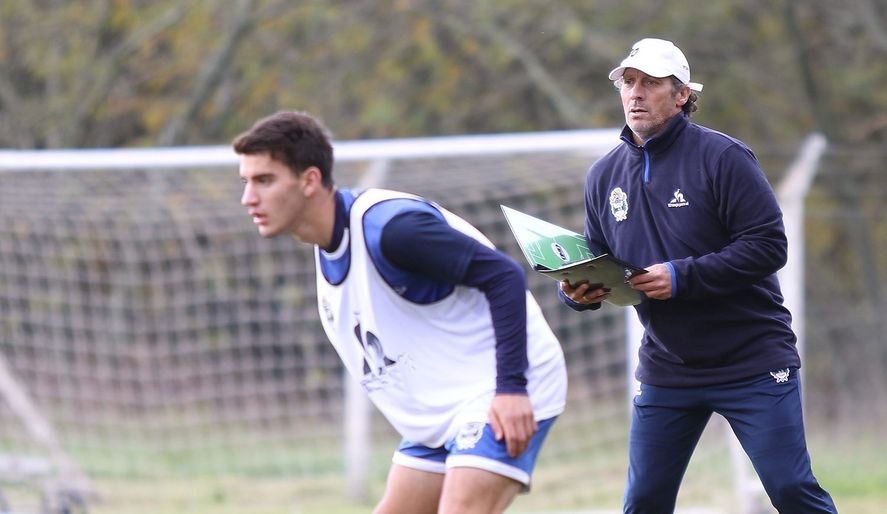 Matías Melluso y Pedro Troglio en su etapa en Gimnasia.