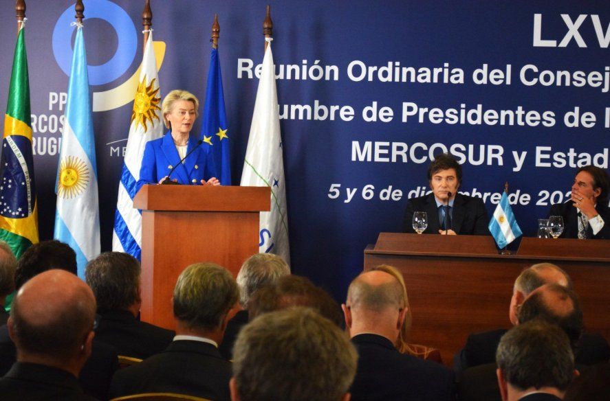 Ursula von der Leyen, presidenta de la Unión Europea, anunció el acuerdo con el Mercosur desde Montevideo.