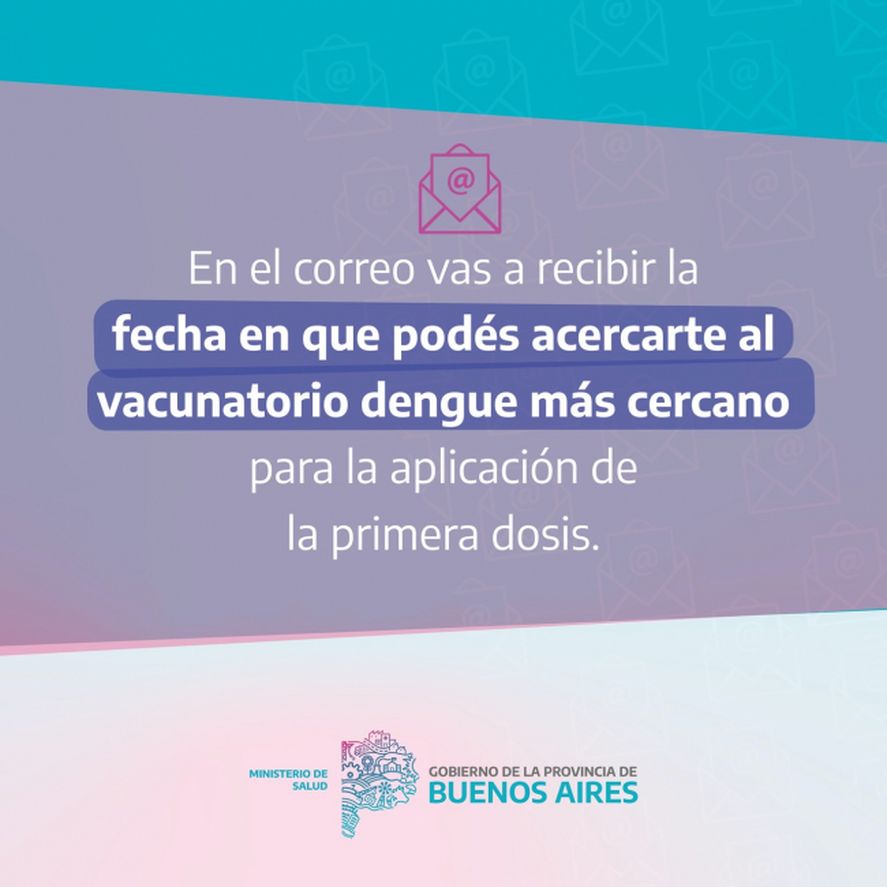 El Ministerio de Salud de la provincia de Buenos Aires envía nuevos turnos para aplicar la vacuna contra el dengue.