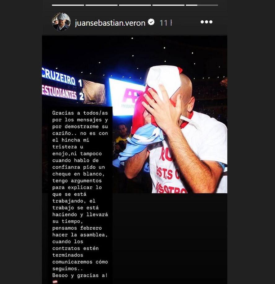 El mensaje de Juan Sebastián Verón al hincha de Estudiantes. El mensaje de Juan Sebastián Verón al hincha de Estudiantes.