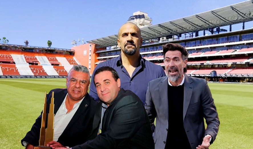 Verón y Domínguez y todo Estudiantes contra la AFA. (Imagen: Olé) Verón y Domínguez y todo Estudiantes contra la AFA. (Imagen: Olé)