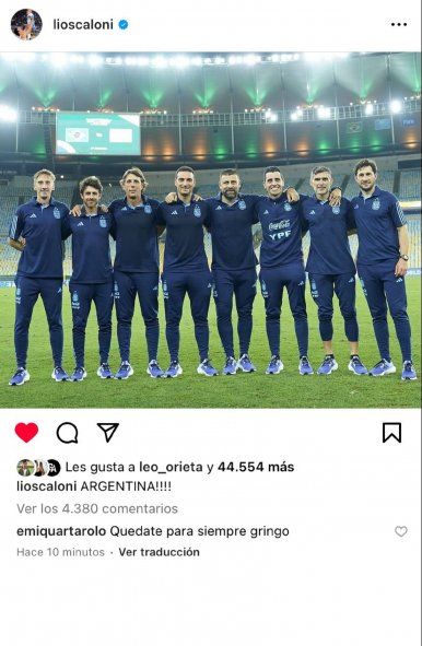 La publicación de Lionel Scaloni luego del triunfo de la Selección Argentina ante Brasil La publicación de Lionel Scaloni luego del triunfo de la Selección Argentina ante Brasil