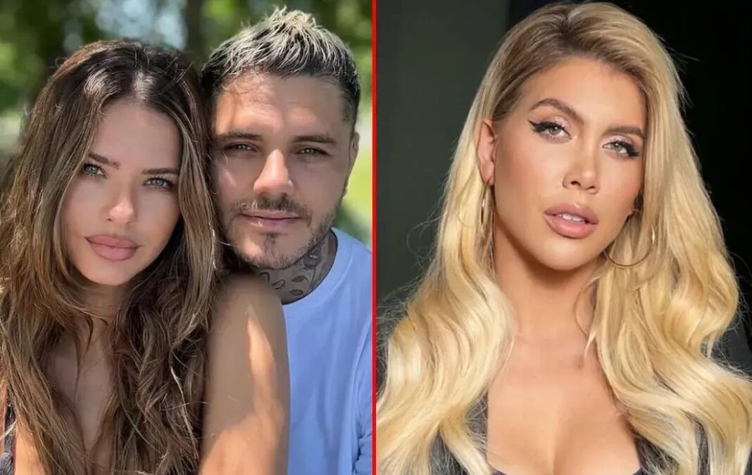 La China Suárez junto a Mauro Icardi y Wanda Nara en una imagen dividida