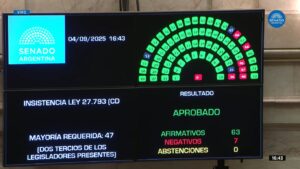 Nuevo golpe para Milei: el Senado anuló su veto y convirtió en ley la emergencia en discapacidad