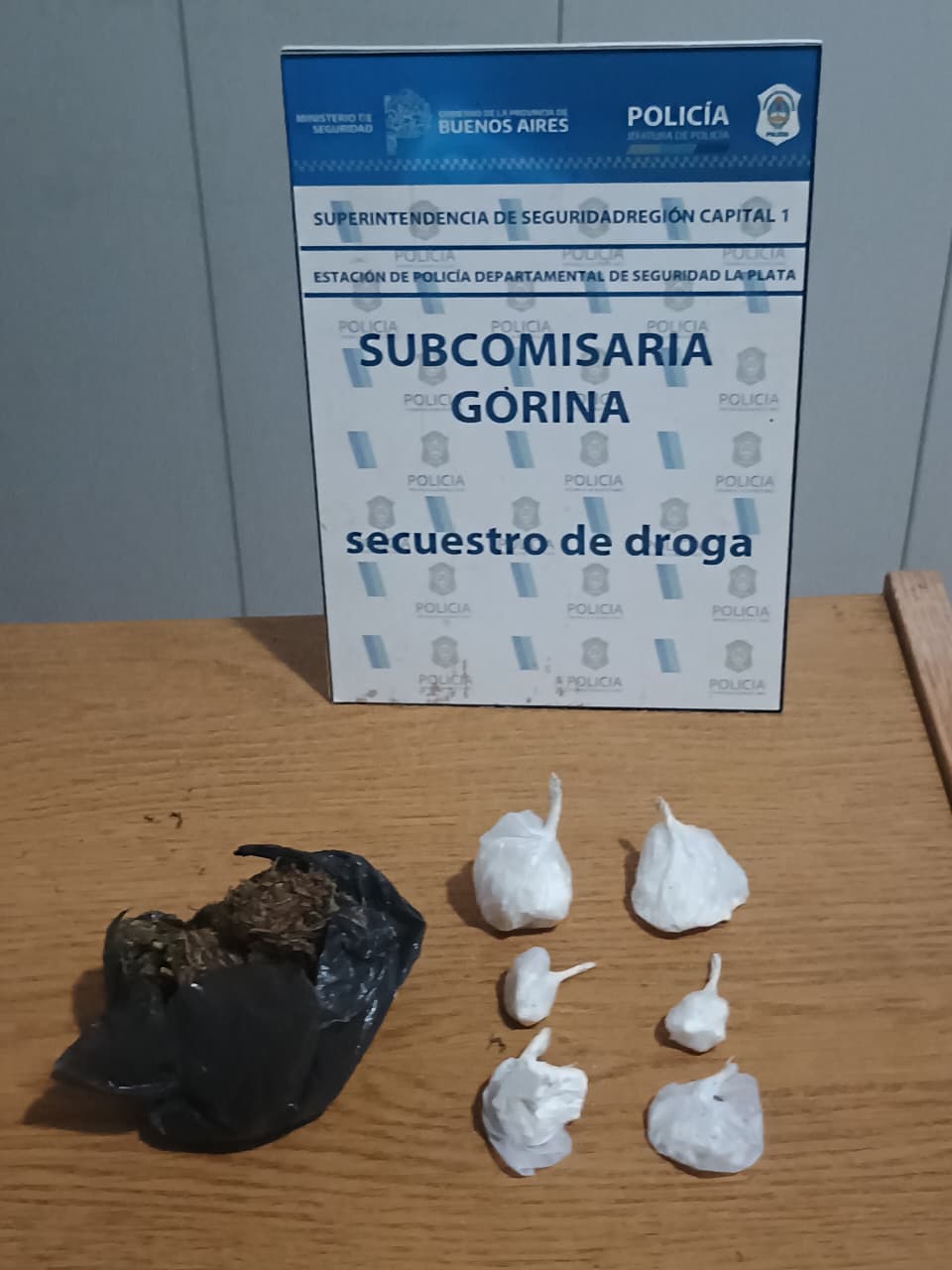 Las drogas secuestradas en la mochila del preso