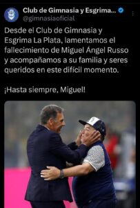 De Gimnasia hasta la AFA: el fútbol despidió a Russo con honores a través de redes sociales