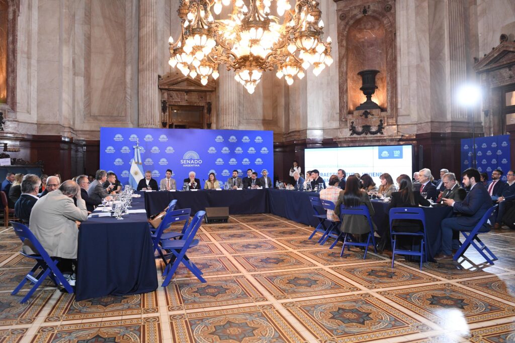 Plenaria de las comisiones de Infraestructura Vivienda y Transporte y Presepuesto y Hacienda en el saln Azul del Senado de la Nacin; el 28 de octubre de 2026, en Buenos Aires, Argentina: Foto: Luciano Ingaramo / Comunicacion Senado.
